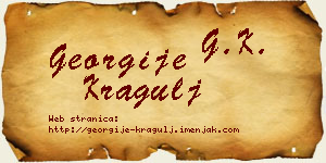 Georgije Kragulj vizit kartica